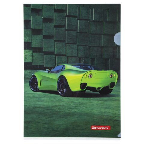 Папка-уголок BRAUBERG «Sport Car», А4, 150 мкм, цветная печать, 228044