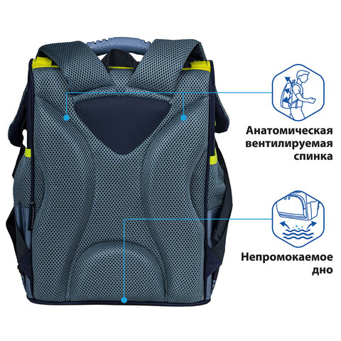 Ранец ПИФАГОР BASIC, с эргономичной спинкой, «Full speed», 35×28х18 см