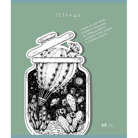 Тетрадь А5 48 л., ПЗБМ скоба, клетка, Soft-Touch, брайль, «Внутренний мир» (микс в спайке)