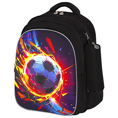 Рюкзак BRAUBERG KIDS MIND с пеналом в комплекте, 2 отделения, «Football», 40×28х18 см