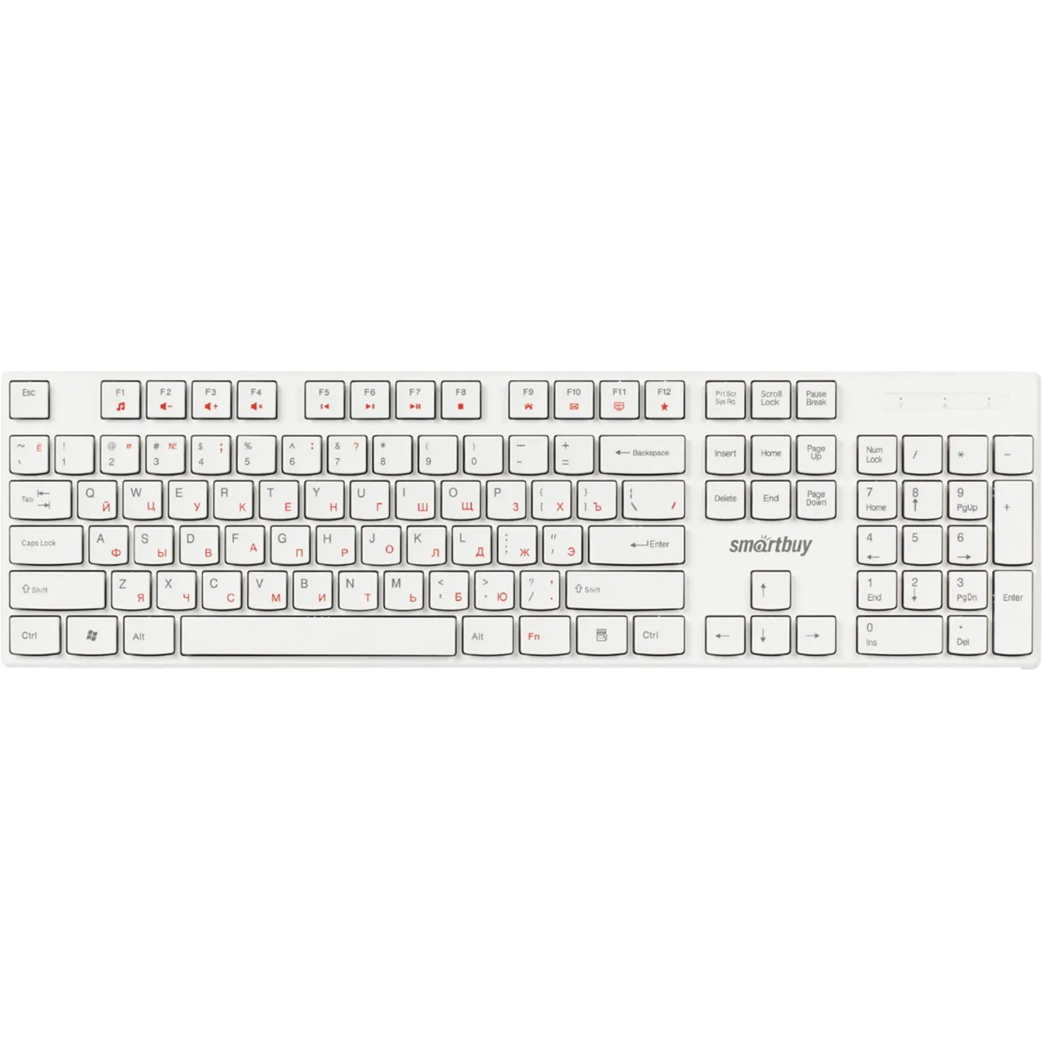 Клавиатура Smartbuy ONE 238, USB мультимедийная, белая