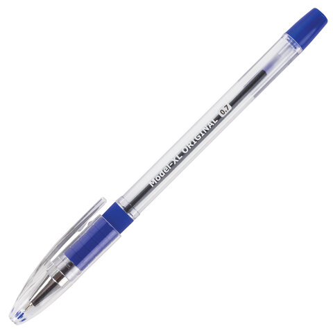 Ручка шариковая масляная с грипом BRAUBERG «Model-XL» ORIGINAL, СИНЯЯ, узел 0.7 мм, линия письма 0.35 мм, 143242