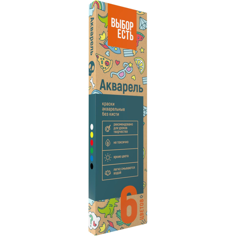 Краски акварельные Выбор есть 12 цв, б/кисти, картон