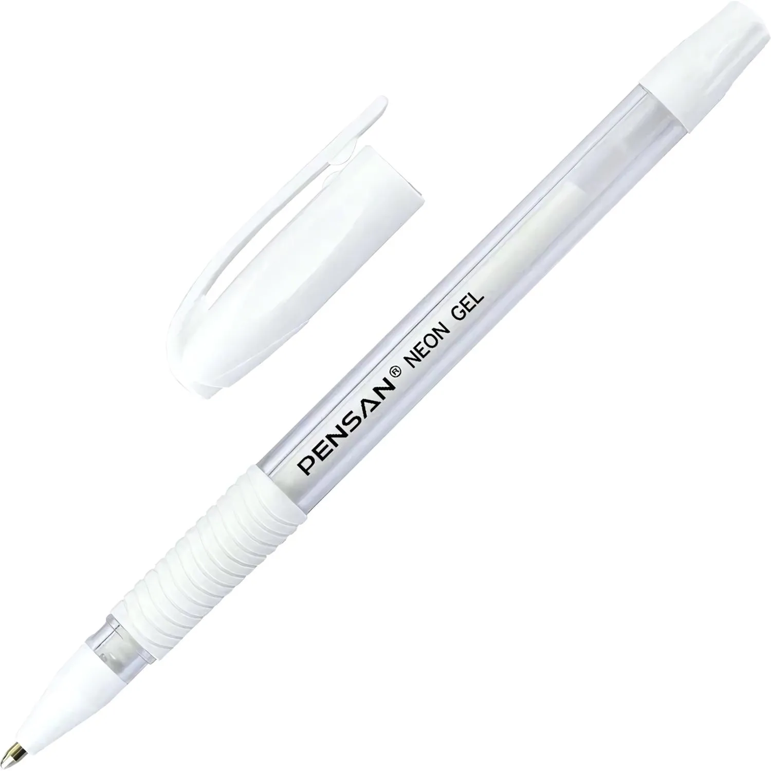 Ручка гелевая неавтоматическая Pensan Neon White белая (толщина линии 0.7 мм)