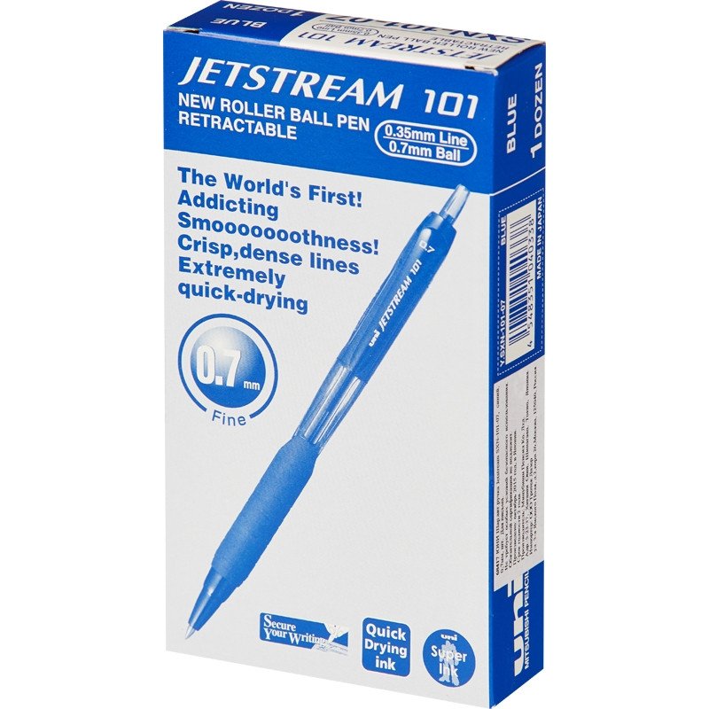 Ручка шариковая автоматическая Uni Jetstream SXN-101-07 синяя (толщина линии 0.7 мм)