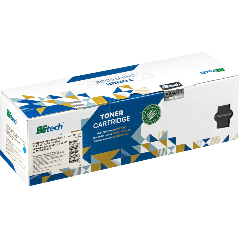 Картридж лазерный Retech 415X W2031A гол. для HP LJ M454/M479