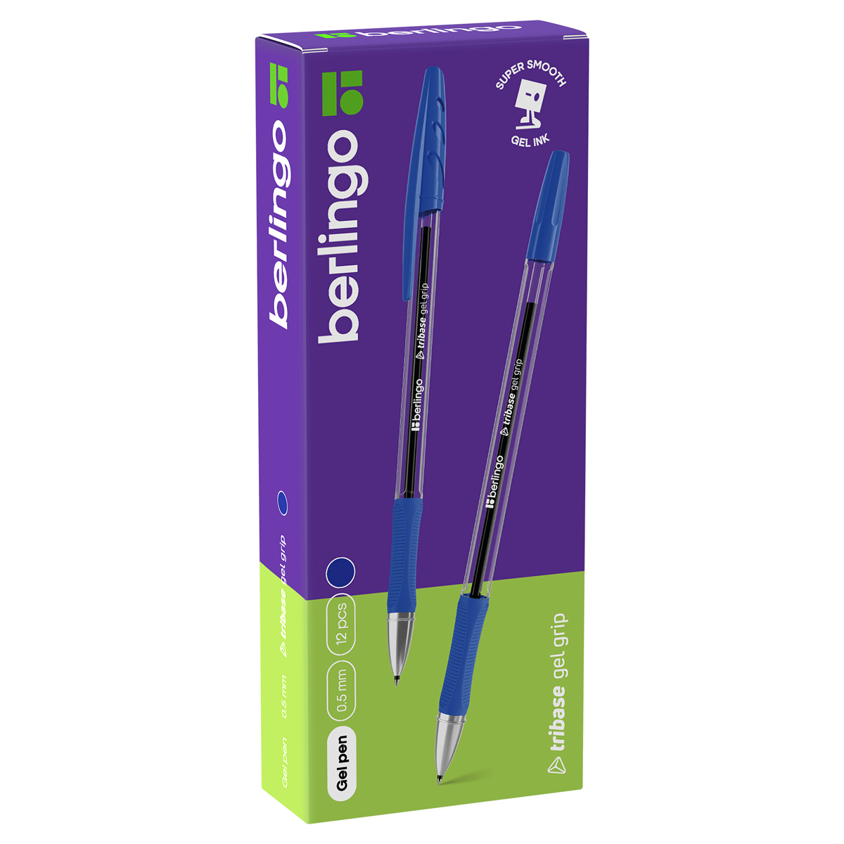 Ручка гелевая Berlingo «Tribase Gel grip» синяя, 0.5мм, грип