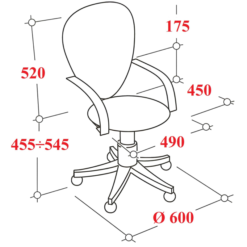 Кресло UT_Easy Chair 308 сетка/ткань, серый, 207/W-12