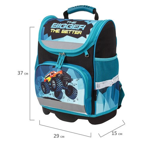 Ранец ЮНЛАНДИЯ WISE для начальной школыMonster-truck37×29х15 см229948