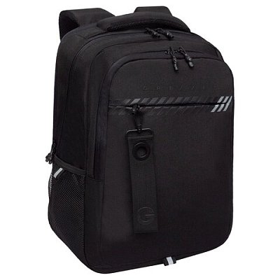 Рюкзак GRIZZLY школьный, анатомическая спинка, 2 отделения, для мальчиков, «BLACK STRIPES», 42×31х22 см