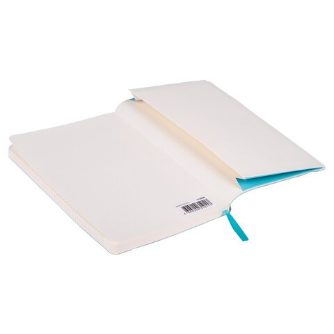 Блокнот А5 (130×210 мм), BRAUBERG ULTRA, под кожу, 80 г/м2, 96 л., клетка, бирюзовый