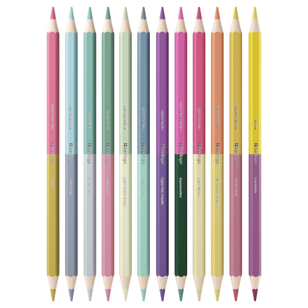 Карандаши цветные пастельные двусторонние Berlingo «SuperSoft. Pastel», 24цв., 12шт., заточен., европодвес