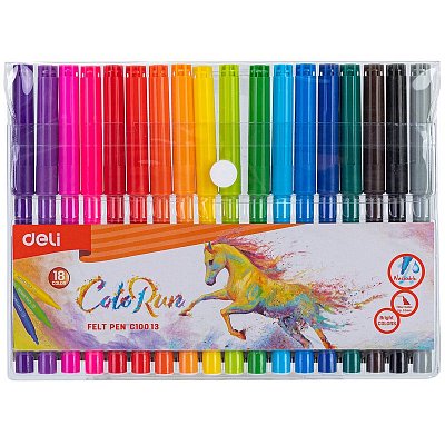 Фломастеры Deli ColoRun 18 цветов