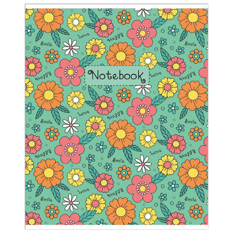 Тетрадь А5, 48 л., HATBER-ECO скоба, офсет №2 ЭКОНОМ, клетка, обложка мелованная бумага, «Паттерн»