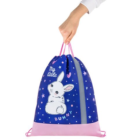 Мешок для обуви ЮНЛАНДИЯ, плотный, светоотражающая полоса, 46×36 см, «Fluffy tail»