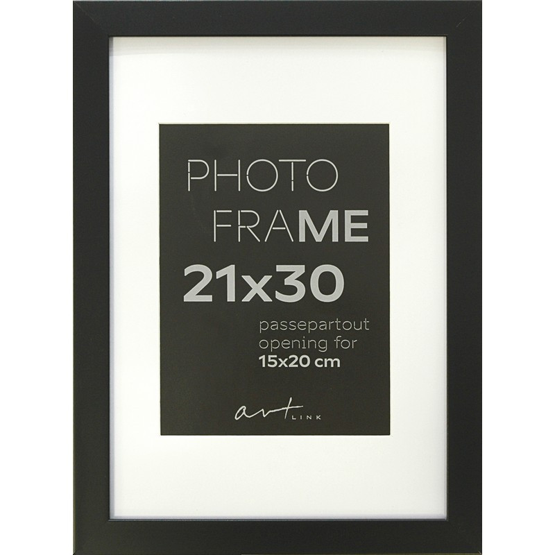 превью Рамка пластиковая с паспарту Gloria Black 21×30 см черная
