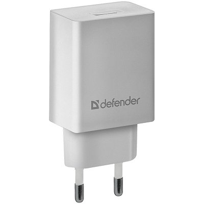 Зарядное устройство сетевое Defender EPA-10, 1хUSB, 2.1А output, пакет, белый