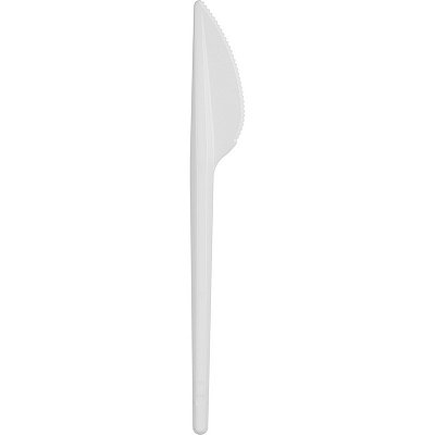 Нож одноразовый 155мм, Бюджет, белый, ПС 100шт/уп