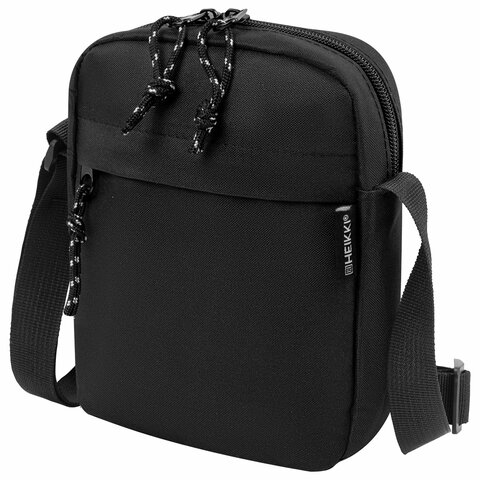 превью Сумка на плечо HEIKKI COMPACT (ХЕЙКИ), два кармана, черная, 19×14х5 см