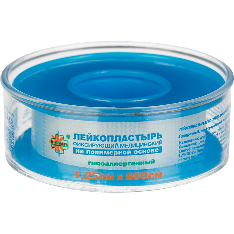 превью Пластырь фиксирующий Leiko Plaster 1.25×500 см полимерная основа