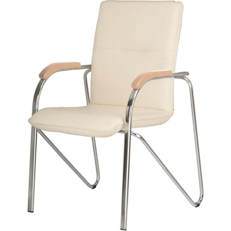 Конференц-кресло UA_EChair SAMBA Chrome к/з бежев./бук (V-18 1.007)