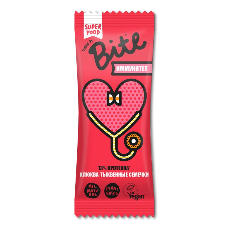 Батончик Bite Фруктово-ореховый Клюква-Тыкв семечки, иммунитет (2... 