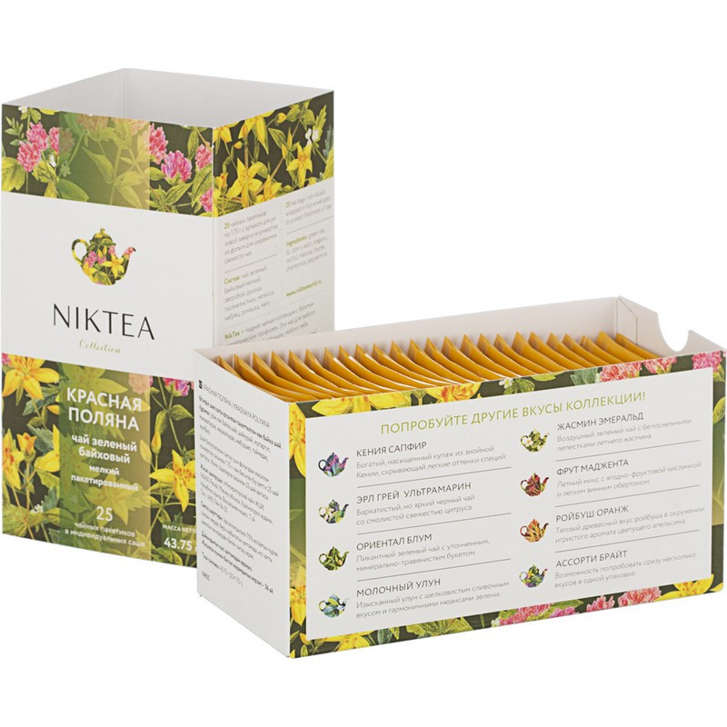 Чай NIKTEA Красная Поляна зелен. 25 пакx1.75гр/уп