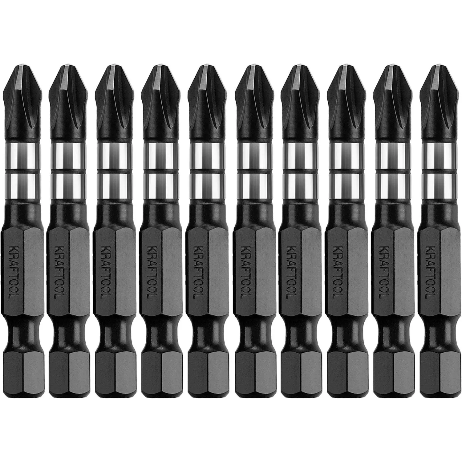 Бита для шуруповёрта ударная Kraftool Impact Pro PH2x50 мм (10 штук, 26191-2-50-S10)