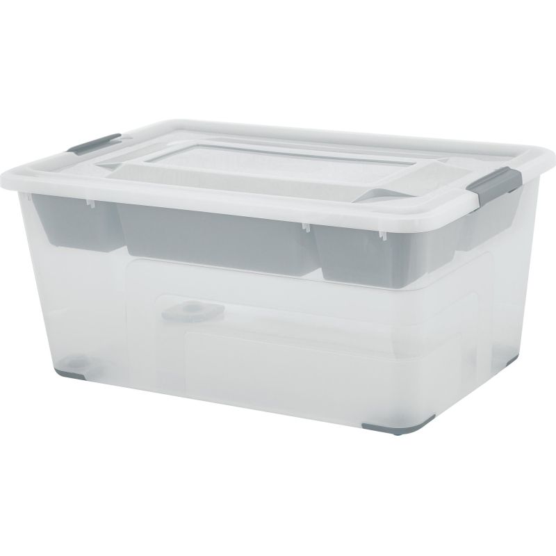 превью Ящик для хранения с лотком BERGEN 40л натуральный