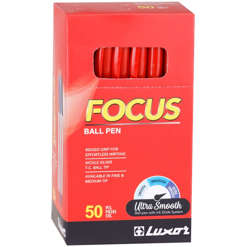 Ручка шариковая Luxor «Focus Icy» красная, 1.0мм