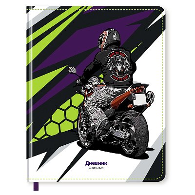 Дневник 1-11 кл. 48л. (твердый) BG «Bike», иск. кожа, печать, ляссе