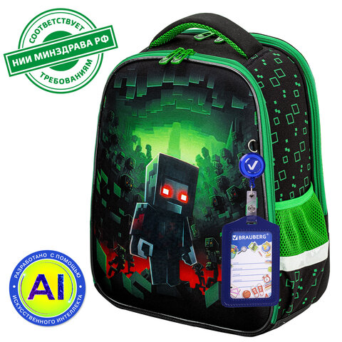 превью Ранец BRAUBERG FIT, 2 отделения, «Night warrior», 38×27х14 см
