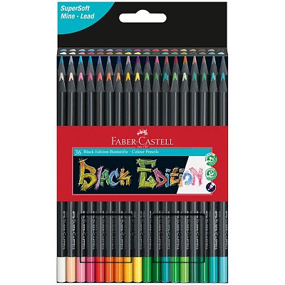 Карандаши цветные Faber-Castell «Black Edition», 36цв., трехгран., черное дерево, заточен., картон. 