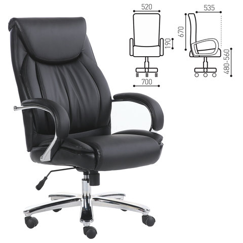 Кресло офисное BRABIX PREMIUM «Advance EX-575», хром, экокожа, черное