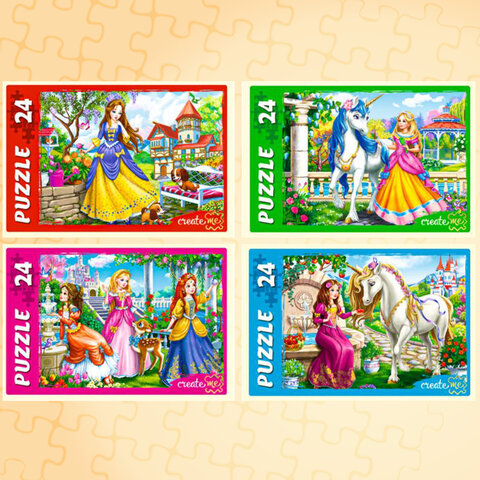 Пазлы картонные 24 элементаКОМПЛЕКТ 32 шт. поле 17.5 х 13 смРК