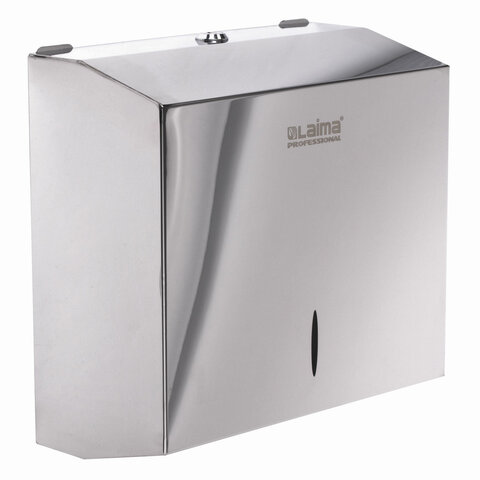 Диспенсер для полотенец LAIMA PROFESSIONAL INOX, (H3), V(ZZ), нержавеющая сталь, зеркальный, 605697