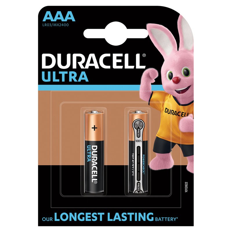 Батарейки Duracell UltraPower мизинчиковые AAA LR03-2BL (2 штуки в упаковке)