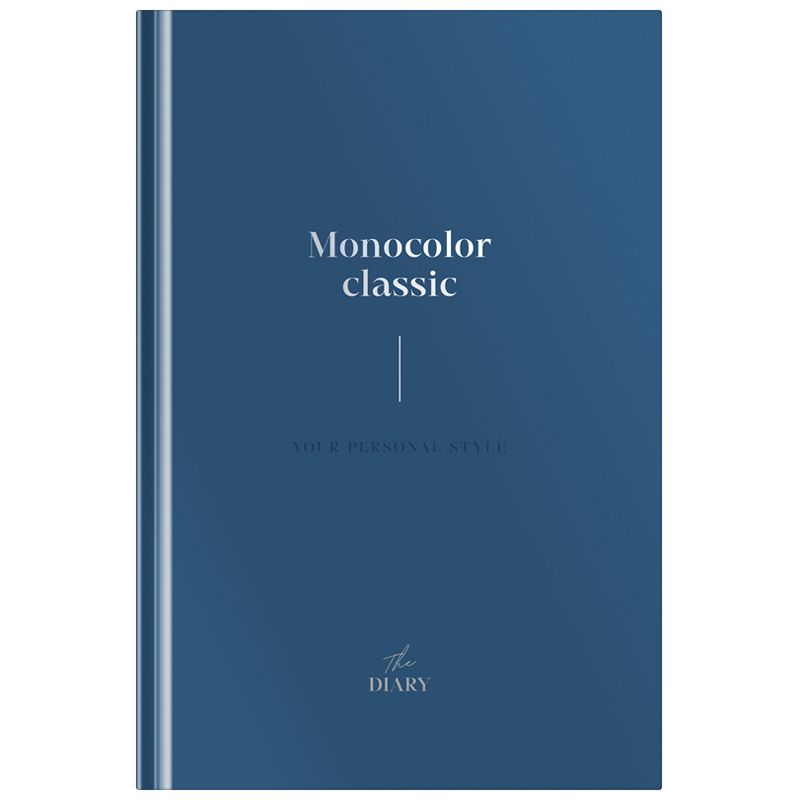 превью Ежедневник недатированный А5, 136л., 7БЦ OfficeSpace «Моноколор. Dark azure», матовая ламинация, тиснение серебряной фольгой