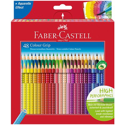 Карандаши цветные Faber-Castell «Grip», 48цв., трехгран., заточен., картон., европодвес