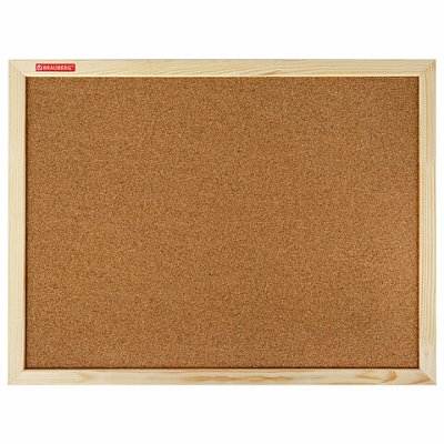Доска пробковая для объявлений 45×60 см, деревянная рамка, BRAUBERG Wood