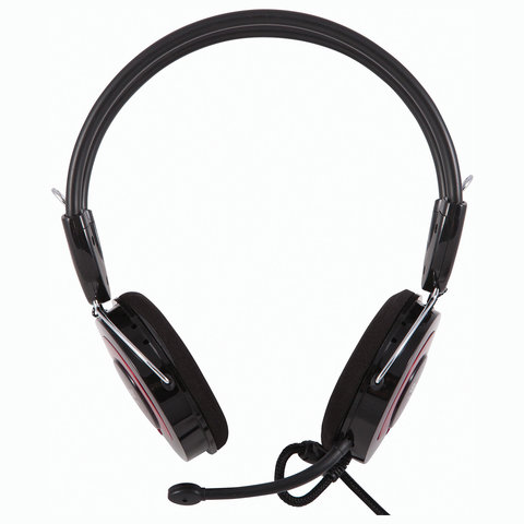 Наушники с микрофоном (гарнитура) SVEN AP-540, проводные, 2.2 м, с оголовьем, черно-красные
