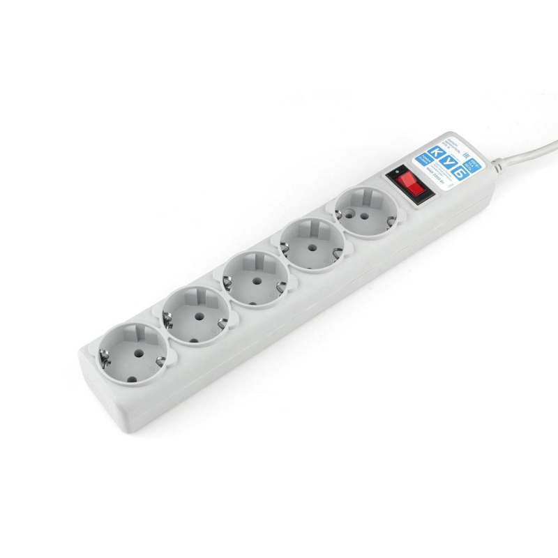 Сетевой фильтр Power Cube B 1.9 м 5 розеток (серый) 10А/2.2кВт(SPG-B-6)