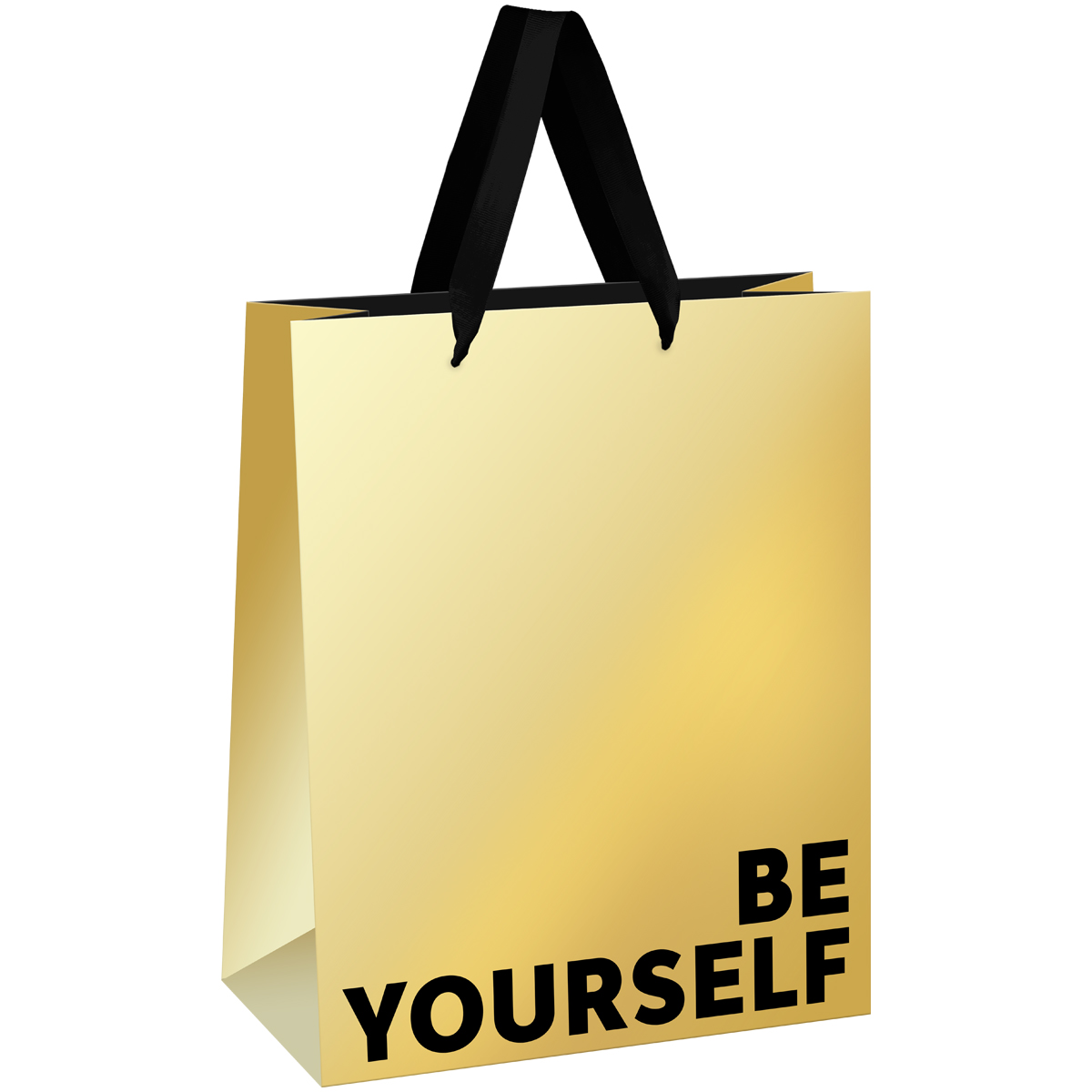 превью Пакет подарочный 26×32×12см MESHU «Be yourself», металлизированный картон