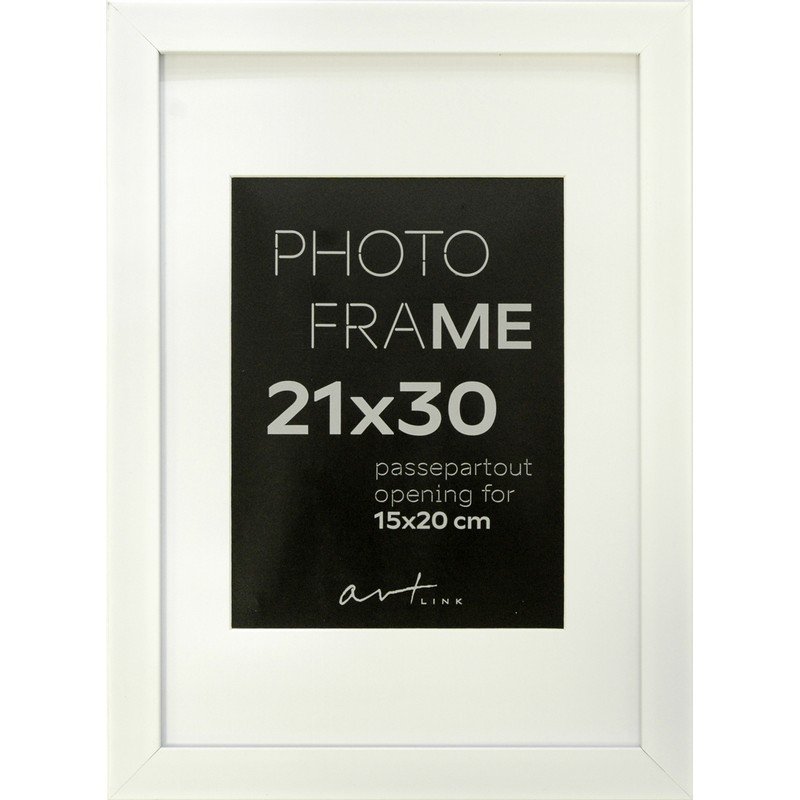 превью Рамка пластиковая с паспарту Gloria White 21×30 см белая