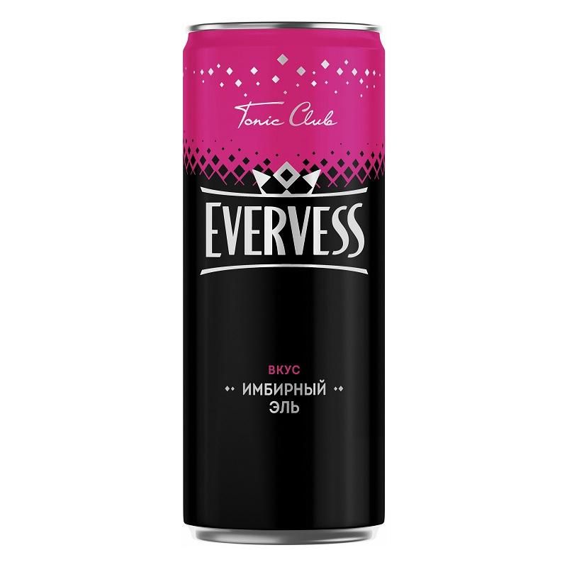 Напиток Evervess Tonic club Имбирный Эль газированный ж/б 0.33л 12шт/уп