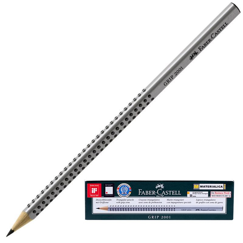 Карандаш чернографитный заточенный трехгранный HB Faber-Castell Grip 2001