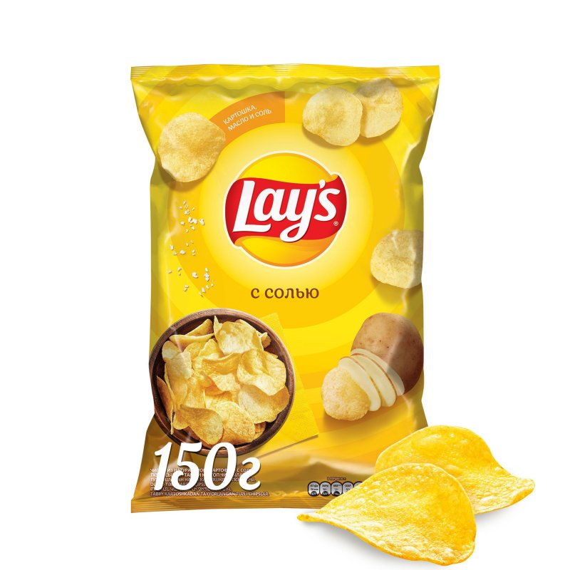 Чипсы картофельные Lay's с солью 150 г арт. 1150135 - купить в Москве ...