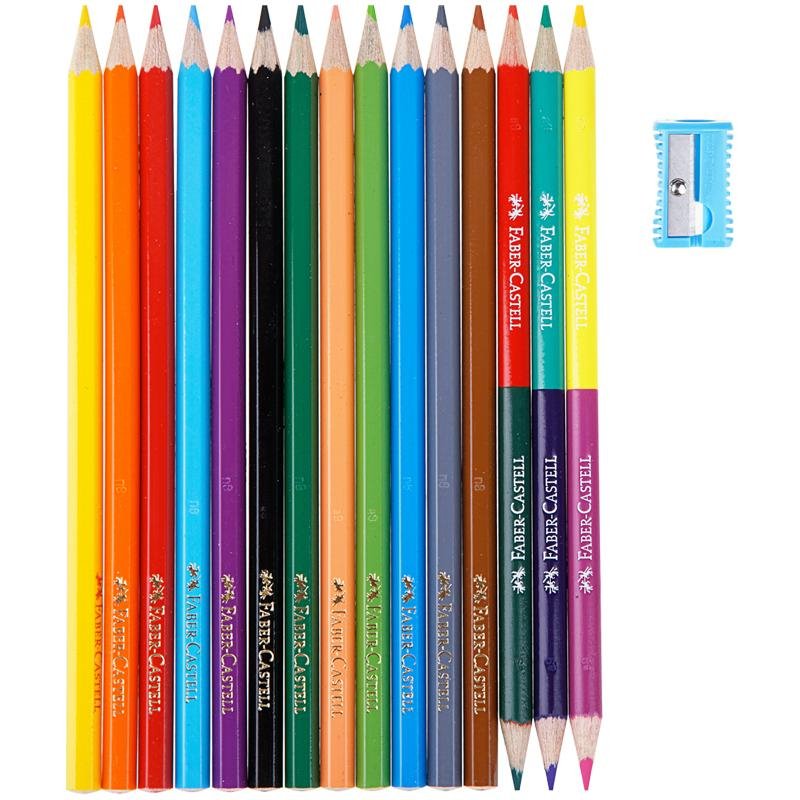 Карандаши цветные Faber-Castell, 12цв. +4, заточен., картон, европодвес, с точилкой