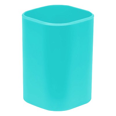 Подставка-стакан СТАММ «Фаворит», пластиковая, квадратная, мятная