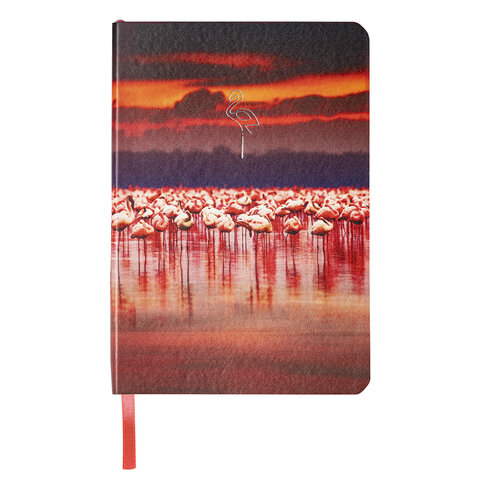 Блокнот МАЛЫЙ ФОРМАТ (100×150 мм) А6, BRAUBERG VISTA «Flamingo», под кожу, гибкий, 80 л. 